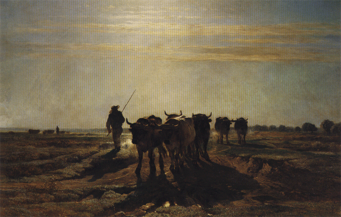 Cattle Going to Work; Impression of Morning